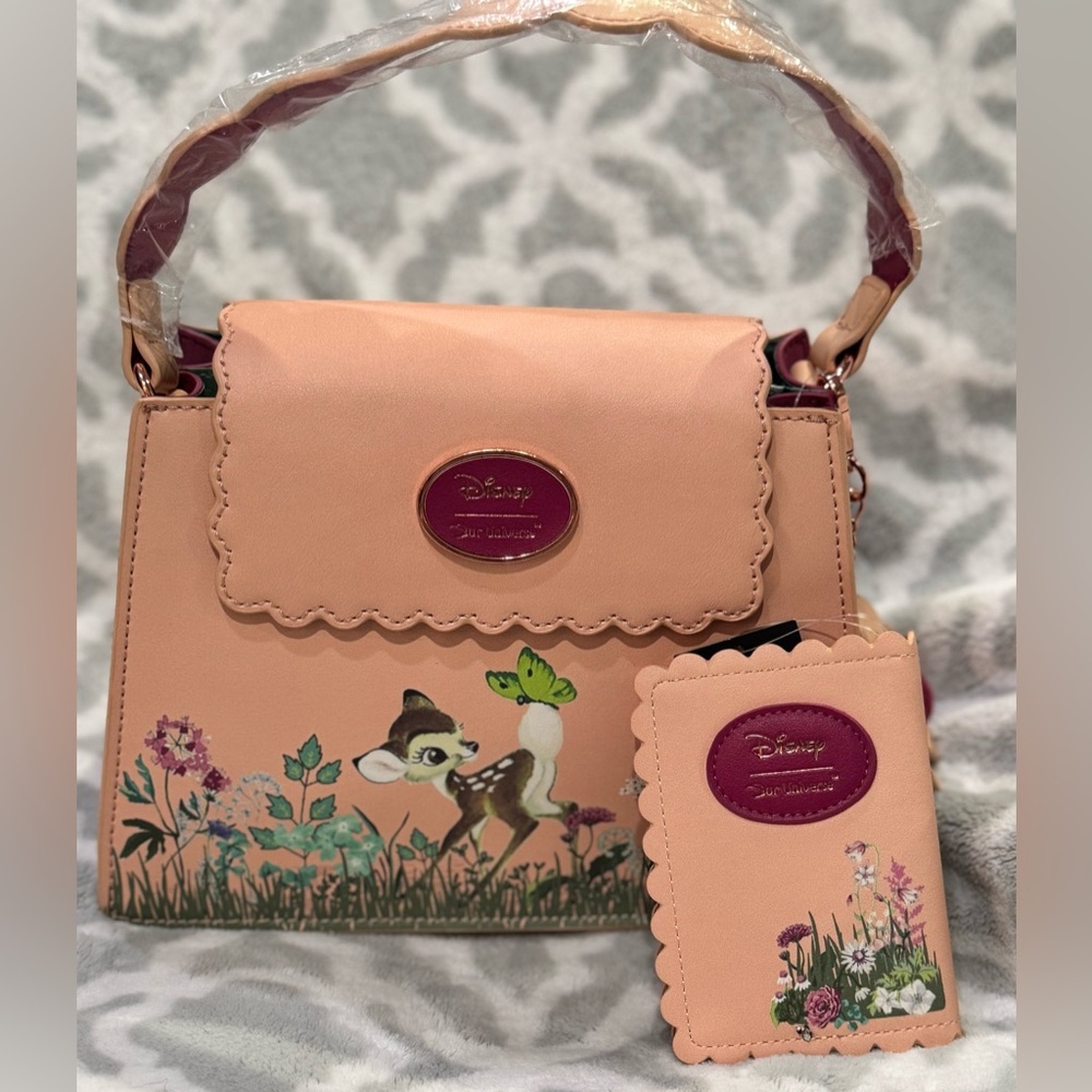 NWT Our Universe Disney Bambi floral small handbag w/small wallet